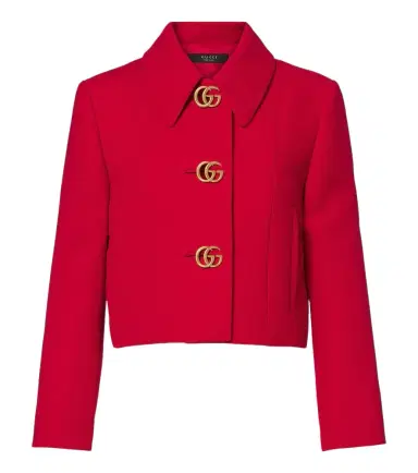 Gucci Double G cropped wool crêpe jacket | Thumbnail 1 Gucci Double G cropped wool crêpe jacket | Thumbnail 1