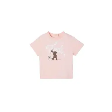 Fendi Pink jersey baby T-shirt featuring a teddy bear print | Thumbnail 1 Fendi Pink jersey baby T-shirt featuring a teddy bear print | Thumbnail 1