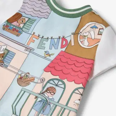 Fendi Cotton interlock baby T-shirt with large multicolour print | Thumbnail 3 Fendi Cotton interlock baby T-shirt with large multicolour print | Thumbnail 3