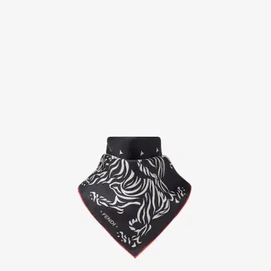 Fendi Square foulard with an archive Tiger motif printed with | Thumbnail 3 Fendi Square foulard with an archive Tiger motif printed with | Thumbnail 3