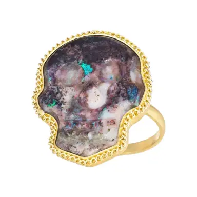 Amáli Amáli One of a Kind 18K Yellow Gold Andamooka Opal Statement Ring Sz. 7 by The Solist | Thumbnail 1 Amáli Amáli One of a Kind 18K Yellow Gold Andamooka Opal Statement Ring Sz. 7 by The Solist | Thumbnail 1