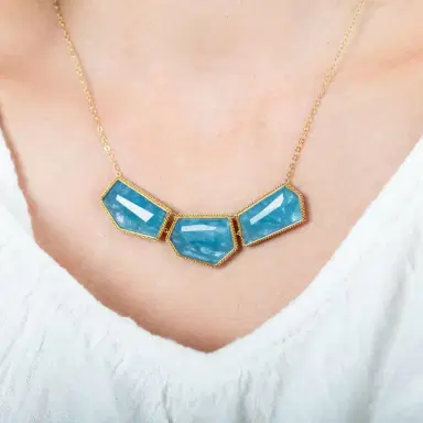 Amáli Amáli One of a Kind 18K Yellow Gold Aquamarine Necklace by The Solist | Thumbnail 2 Amáli Amáli One of a Kind 18K Yellow Gold Aquamarine Necklace by The Solist | Thumbnail 2
