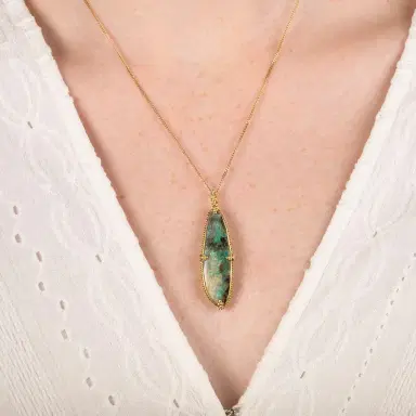 Amáli Amáli One of a Kind 18K Yellow Gold Boulder Opal Pendant Necklace by The Solist | Thumbnail 2 Amáli Amáli One of a Kind 18K Yellow Gold Boulder Opal Pendant Necklace by The Solist | Thumbnail 2