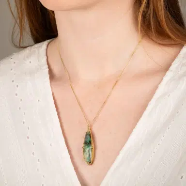Amáli Amáli One of a Kind 18K Yellow Gold Boulder Opal Pendant Necklace by The Solist | Thumbnail 3 Amáli Amáli One of a Kind 18K Yellow Gold Boulder Opal Pendant Necklace by The Solist | Thumbnail 3