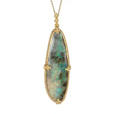 Amáli Amáli One of a Kind 18K Yellow Gold Boulder Opal Pendant Necklace by The Solist | Thumbnail 1 Amáli Amáli One of a Kind 18K Yellow Gold Boulder Opal Pendant Necklace by The Solist | Thumbnail 1