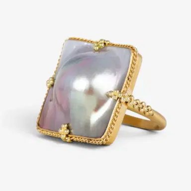 Amáli Amáli One of a Kind 18K Yellow Gold Mabe Pearl Statement Ring Sz. 7 by The Solist | Thumbnail 2 Amáli Amáli One of a Kind 18K Yellow Gold Mabe Pearl Statement Ring Sz. 7 by The Solist | Thumbnail 2