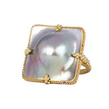 Amáli Amáli One of a Kind 18K Yellow Gold Mabe Pearl Statement Ring Sz. 7 by The Solist | Thumbnail 1 Amáli Amáli One of a Kind 18K Yellow Gold Mabe Pearl Statement Ring Sz. 7 by The Solist | Thumbnail 1