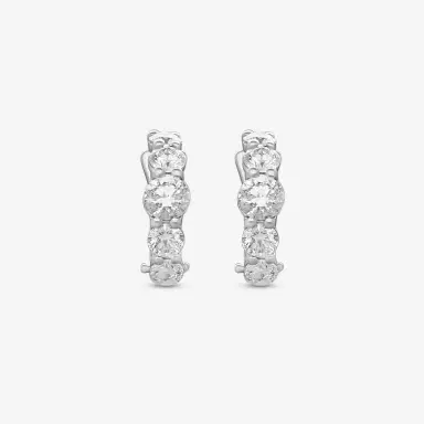 Ina Mar Ina Mar 18K White Gold 1.32 ctw. Round Diamond J Hoop Earrings by The Solist | Thumbnail 2 Ina Mar Ina Mar 18K White Gold 1.32 ctw. Round Diamond J Hoop Earrings by The Solist | Thumbnail 2