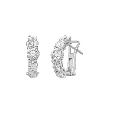 Ina Mar Ina Mar 18K White Gold 1.32 ctw. Round Diamond J Hoop Earrings by The Solist | Thumbnail 1 Ina Mar Ina Mar 18K White Gold 1.32 ctw. Round Diamond J Hoop Earrings by The Solist | Thumbnail 1