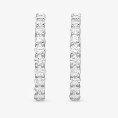Ina Mar Ina Mar 18K White Gold 8.40 ctw. Round Diamond Hoop Earrings by The Solist | Thumbnail 2 Ina Mar Ina Mar 18K White Gold 8.40 ctw. Round Diamond Hoop Earrings by The Solist | Thumbnail 2