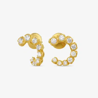 Ina Mar Ina Mar 18K Yellow Gold 1.24 ctw. Round Diamond J Hoop Earrings by The Solist | Thumbnail 2 Ina Mar Ina Mar 18K Yellow Gold 1.24 ctw. Round Diamond J Hoop Earrings by The Solist | Thumbnail 2