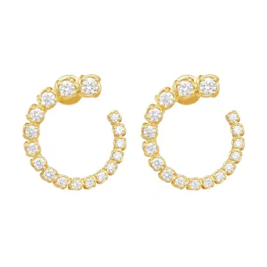 Ina Mar Ina Mar 18K Yellow Gold 3.58 ctw. Round Diamond Hoop Earrings by The Solist | Thumbnail 1 Ina Mar Ina Mar 18K Yellow Gold 3.58 ctw. Round Diamond Hoop Earrings by The Solist | Thumbnail 1