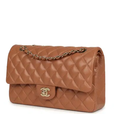 Chanel Chanel Medium Classic Double Flap Bag Caramel Lambskin Light Gold Hardware | Thumbnail 5 Chanel Chanel Medium Classic Double Flap Bag Caramel Lambskin Light Gold Hardware | Thumbnail 5