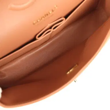 Chanel Chanel Medium Classic Double Flap Bag Caramel Lambskin Light Gold Hardware | Thumbnail 8 Chanel Chanel Medium Classic Double Flap Bag Caramel Lambskin Light Gold Hardware | Thumbnail 8