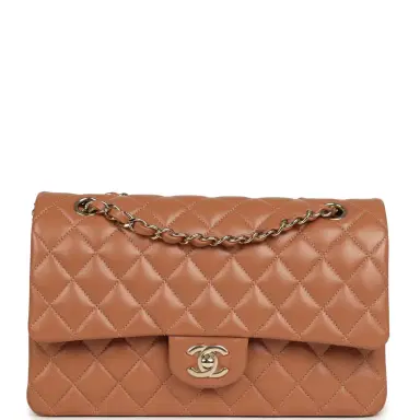 Chanel Chanel Medium Classic Double Flap Bag Caramel Lambskin Light Gold Hardware | Thumbnail 1 Chanel Chanel Medium Classic Double Flap Bag Caramel Lambskin Light Gold Hardware | Thumbnail 1