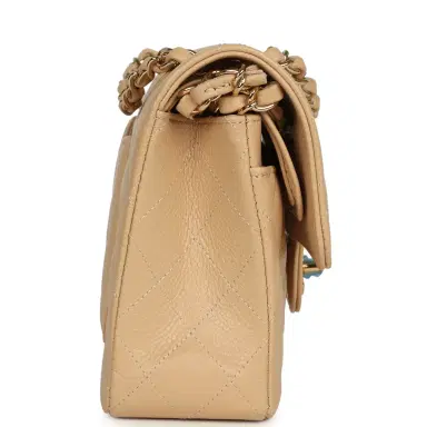 Chanel Chanel Small Classic Double Flap Bag Beige Caviar Light Gold Hardware | Thumbnail 3 Chanel Chanel Small Classic Double Flap Bag Beige Caviar Light Gold Hardware | Thumbnail 3