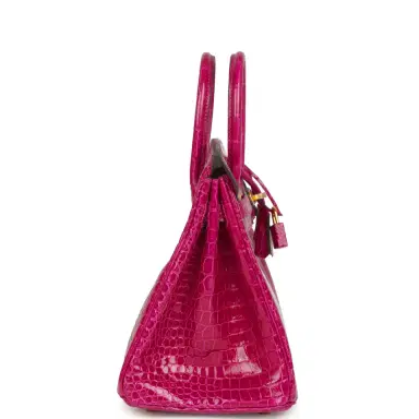HERMÈS Hermes Birkin 25 Rose Sheherazade Shiny Porosus Crocodile Gold Hardware | Thumbnail 3 HERMÈS Hermes Birkin 25 Rose Sheherazade Shiny Porosus Crocodile Gold Hardware | Thumbnail 3