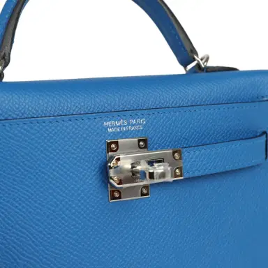 HERMÈS Hermes Kelly Sellier 20 Bleu Zellige Epsom Palladium Hardware | Thumbnail 7 HERMÈS Hermes Kelly Sellier 20 Bleu Zellige Epsom Palladium Hardware | Thumbnail 7