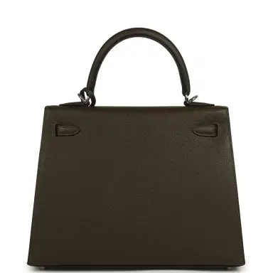HERMÈS Hermes Kelly Sellier 25 Vert Loden Epsom Palladium Hardware | Thumbnail 4 HERMÈS Hermes Kelly Sellier 25 Vert Loden Epsom Palladium Hardware | Thumbnail 4