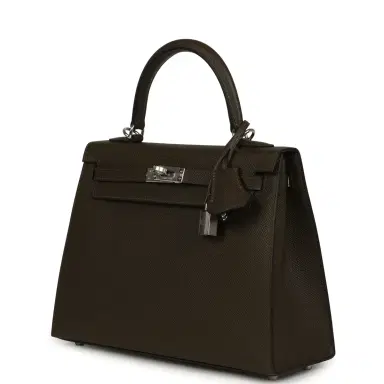 HERMÈS Hermes Kelly Sellier 25 Vert Loden Epsom Palladium Hardware | Thumbnail 5 HERMÈS Hermes Kelly Sellier 25 Vert Loden Epsom Palladium Hardware | Thumbnail 5