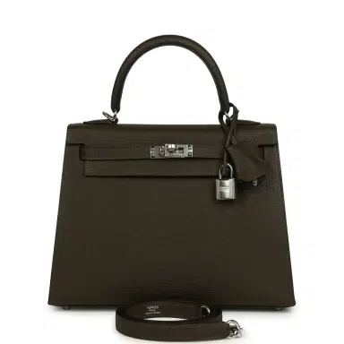HERMÈS Hermes Kelly Sellier 25 Vert Loden Epsom Palladium Hardware | Thumbnail 1 HERMÈS Hermes Kelly Sellier 25 Vert Loden Epsom Palladium Hardware | Thumbnail 1