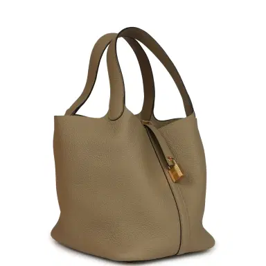 HERMÈS Hermes Picotin Lock 22 Beige Marfa Clemence Gold Hardware | Thumbnail 2 HERMÈS Hermes Picotin Lock 22 Beige Marfa Clemence Gold Hardware | Thumbnail 2