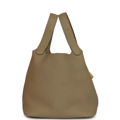 HERMÈS Hermes Picotin Lock 22 Beige Marfa Clemence Gold Hardware | Thumbnail 3 HERMÈS Hermes Picotin Lock 22 Beige Marfa Clemence Gold Hardware | Thumbnail 3