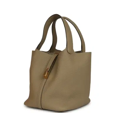 HERMÈS Hermes Picotin Lock 22 Beige Marfa Clemence Gold Hardware | Thumbnail 5 HERMÈS Hermes Picotin Lock 22 Beige Marfa Clemence Gold Hardware | Thumbnail 5