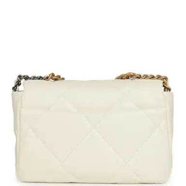 Chanel Pre-owned Chanel Medium 19 Flap Bag White Lambskin Mixed Metal Hardware | Thumbnail 4 Chanel Pre-owned Chanel Medium 19 Flap Bag White Lambskin Mixed Metal Hardware | Thumbnail 4