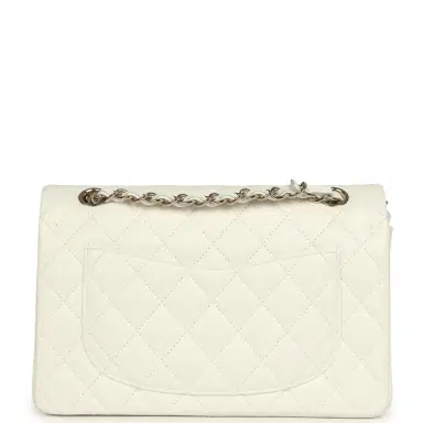 Chanel Pre-owned Chanel Small Classic Double Flap Bag White Caviar Light Gold Hardware | Thumbnail 4 Chanel Pre-owned Chanel Small Classic Double Flap Bag White Caviar Light Gold Hardware | Thumbnail 4