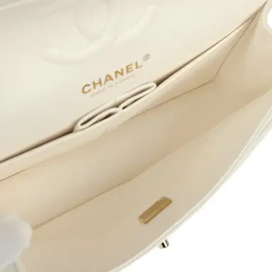 Chanel Pre-owned Chanel Small Classic Double Flap Bag White Caviar Light Gold Hardware | Thumbnail 9 Chanel Pre-owned Chanel Small Classic Double Flap Bag White Caviar Light Gold Hardware | Thumbnail 9