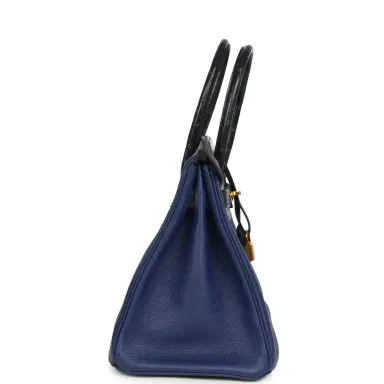 HERMÈS Pre-owned Hermes Birkin 30 Bleu Saphir Novillo, Bleu Marine Matte Alligator Touch Rose Gold Hardware | Thumbnail 3 HERMÈS Pre-owned Hermes Birkin 30 Bleu Saphir Novillo, Bleu Marine Matte Alligator Touch Rose Gold Hardware | Thumbnail 3