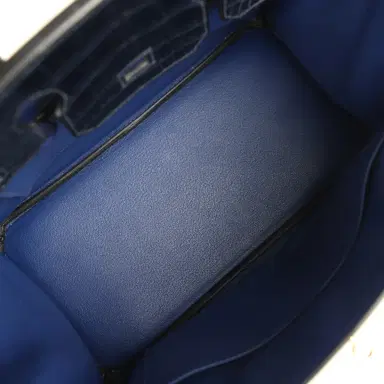 HERMÈS Pre-owned Hermes Birkin 30 Bleu Saphir Novillo, Bleu Marine Matte Alligator Touch Rose Gold Hardware | Thumbnail 8 HERMÈS Pre-owned Hermes Birkin 30 Bleu Saphir Novillo, Bleu Marine Matte Alligator Touch Rose Gold Hardware | Thumbnail 8