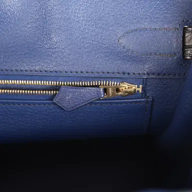 HERMÈS Pre-owned Hermes Birkin 30 Bleu Saphir Novillo, Bleu Marine Matte Alligator Touch Rose Gold Hardware | Thumbnail 9 HERMÈS Pre-owned Hermes Birkin 30 Bleu Saphir Novillo, Bleu Marine Matte Alligator Touch Rose Gold Hardware | Thumbnail 9
