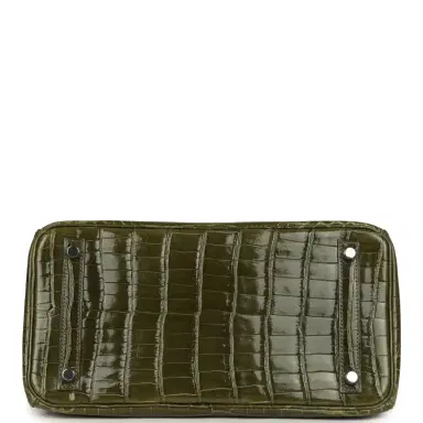 HERMÈS Pre-owned Hermes Birkin 30 Vert Olive Shiny Niloticus Crocodile Palladium Hardware | Thumbnail 6 HERMÈS Pre-owned Hermes Birkin 30 Vert Olive Shiny Niloticus Crocodile Palladium Hardware | Thumbnail 6