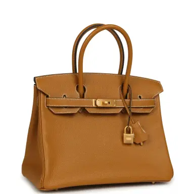 HERMÈS Pre-owned Hermes Special Order (HSS) Birkin 30 Caramel Verso Chèvre Brushed Gold Hardware | Thumbnail 2 HERMÈS Pre-owned Hermes Special Order (HSS) Birkin 30 Caramel Verso Chèvre Brushed Gold Hardware | Thumbnail 2