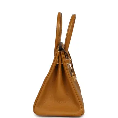HERMÈS Pre-owned Hermes Special Order (HSS) Birkin 30 Caramel Verso Chèvre Brushed Gold Hardware | Thumbnail 3 HERMÈS Pre-owned Hermes Special Order (HSS) Birkin 30 Caramel Verso Chèvre Brushed Gold Hardware | Thumbnail 3