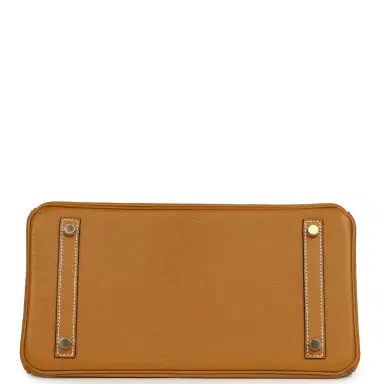 HERMÈS Pre-owned Hermes Special Order (HSS) Birkin 30 Caramel Verso Chèvre Brushed Gold Hardware | Thumbnail 6 HERMÈS Pre-owned Hermes Special Order (HSS) Birkin 30 Caramel Verso Chèvre Brushed Gold Hardware | Thumbnail 6