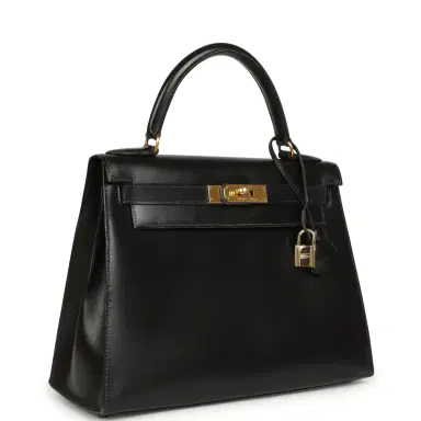 HERMÈS Vintage Hermes Kelly Sellier 28 Black Box Gold Hardware | Thumbnail 2 HERMÈS Vintage Hermes Kelly Sellier 28 Black Box Gold Hardware | Thumbnail 2