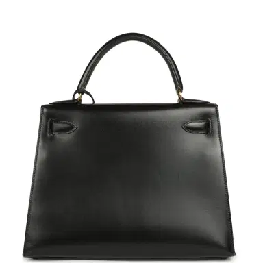 HERMÈS Vintage Hermes Kelly Sellier 28 Black Box Gold Hardware | Thumbnail 4 HERMÈS Vintage Hermes Kelly Sellier 28 Black Box Gold Hardware | Thumbnail 4
