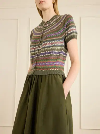 Polo Ralph Lauren Striped Wool, Cotton And Cashmere-blend Midi Dress | Thumbnail 4 Polo Ralph Lauren Striped Wool, Cotton And Cashmere-blend Midi Dress | Thumbnail 4