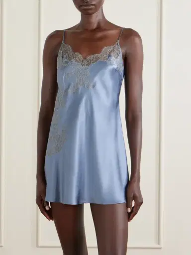 Carine Gilson Lace-embroidered Silk-satin Mini Dress | Thumbnail 2 Carine Gilson Lace-embroidered Silk-satin Mini Dress | Thumbnail 2
