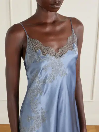 Carine Gilson Lace-embroidered Silk-satin Mini Dress | Thumbnail 4 Carine Gilson Lace-embroidered Silk-satin Mini Dress | Thumbnail 4