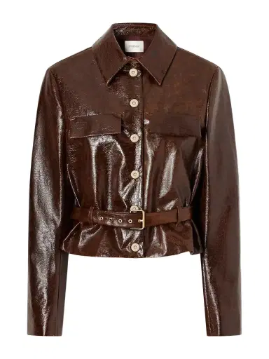 Sportmax Canditi Cropped Belted Coated-cotton Jacket | Thumbnail 1 Sportmax Canditi Cropped Belted Coated-cotton Jacket | Thumbnail 1