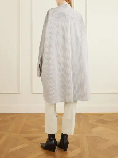 Maison Margiela Oversized Striped Cotton And Silk-blend Shirt | Thumbnail 3 Maison Margiela Oversized Striped Cotton And Silk-blend Shirt | Thumbnail 3