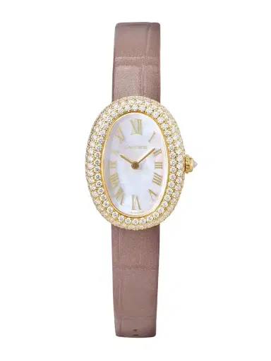 Cartier Baignoire 31.4mm Small 18-karat Gold, Alligator And Diamond Watch | Thumbnail 1 Cartier Baignoire 31.4mm Small 18-karat Gold, Alligator And Diamond Watch | Thumbnail 1