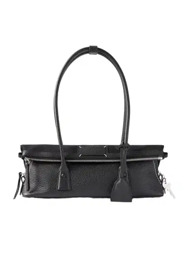Maison Margiela East West Canvas-trimmed Leather Shoulder Bag | Thumbnail 1 Maison Margiela East West Canvas-trimmed Leather Shoulder Bag | Thumbnail 1