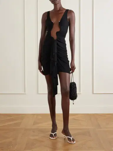 Christopher Esber Salacia Embellished Draped Jersey Mini Dress | Thumbnail 2 Christopher Esber Salacia Embellished Draped Jersey Mini Dress | Thumbnail 2