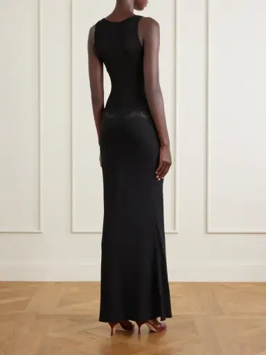 Christopher Esber Verner Cut-out Ribbed-detail Lace-trimmed Jersey Midi Dress | Thumbnail 3 Christopher Esber Verner Cut-out Ribbed-detail Lace-trimmed Jersey Midi Dress | Thumbnail 3