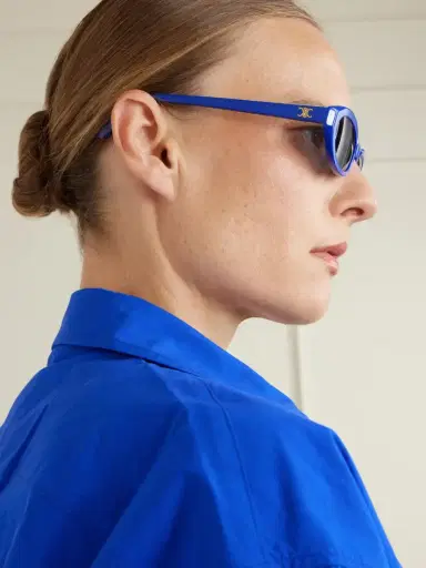 CELINE Eyewear Triomphe Mini Oval-frame Acetate Sunglasses | Thumbnail 4 CELINE Eyewear Triomphe Mini Oval-frame Acetate Sunglasses | Thumbnail 4